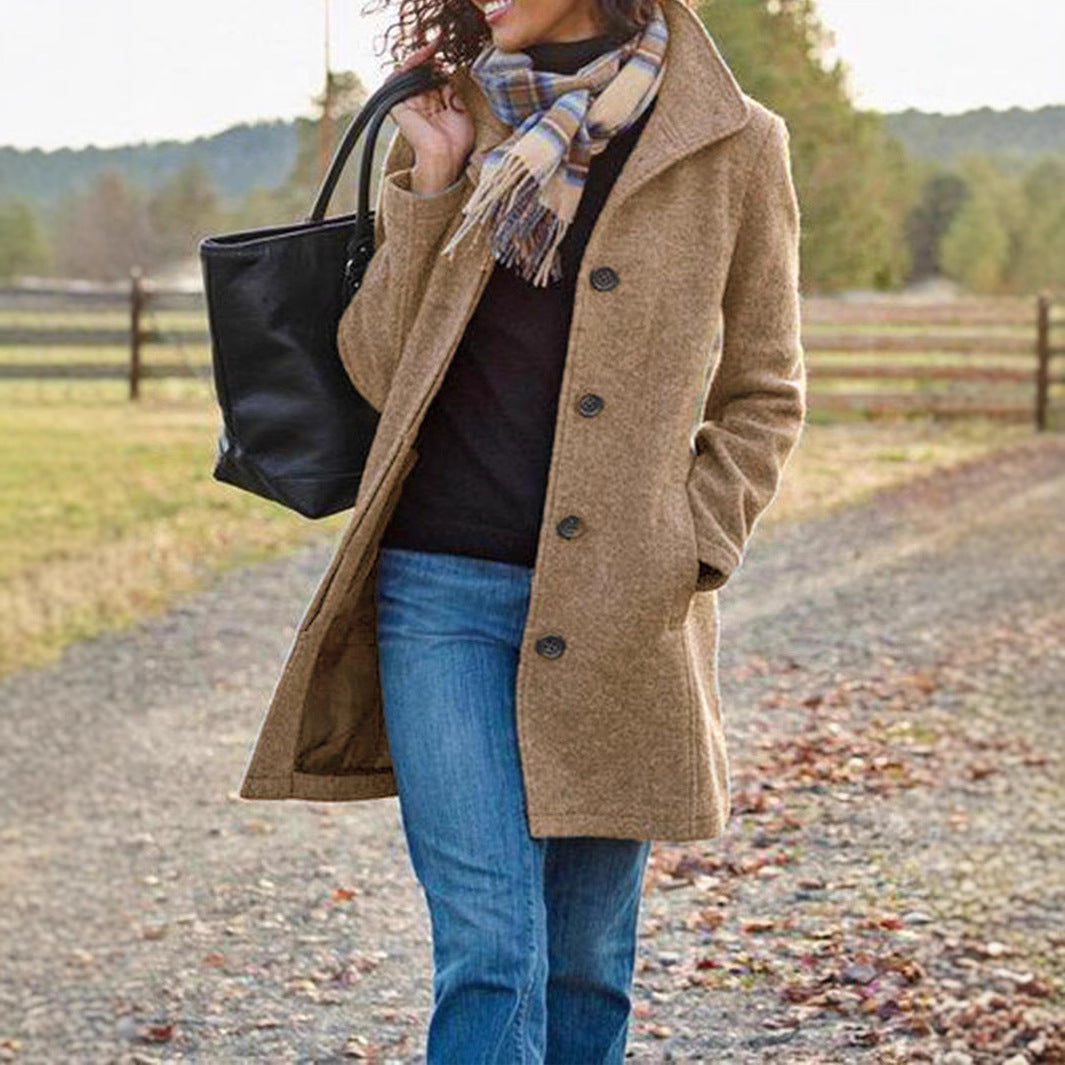 Damen eleganter Wollmantel R&B