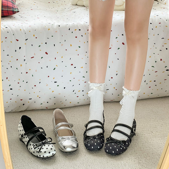 Damen Ballerinas mit komfortablem Fußbett und dekorativem Riemen R&B