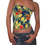 Damen Crop Top mit fruchtigem Muster R&B
