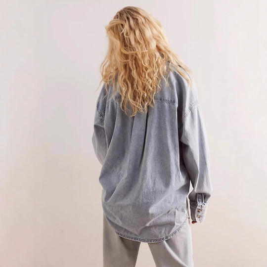 Damen Oversized Denim Hemd R&B