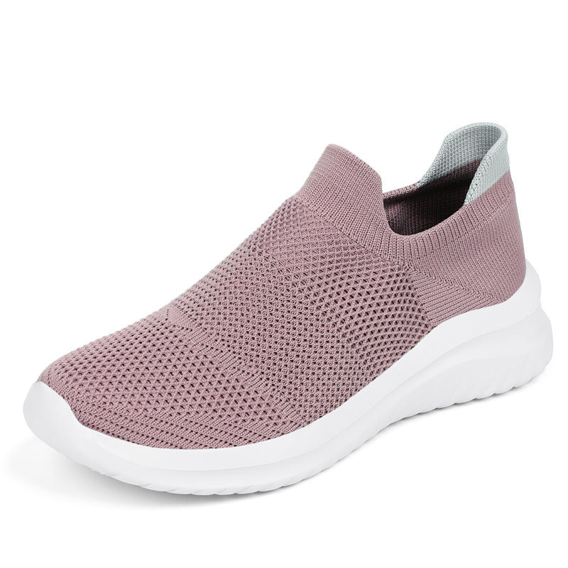 Damen Atmungsaktive Slip-On Laufschuhe mit elastischem Strickoberteil R&B