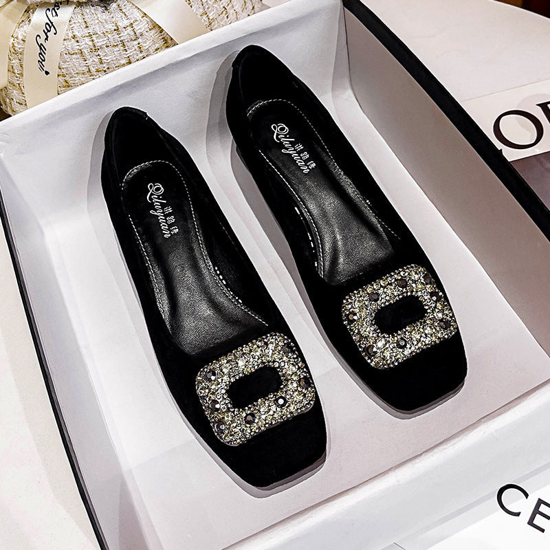 Damen elegante Ballerinas mit funkelndem Schmuck