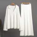Damen Modisches Strick-Ensemble mit weitem Schnitt und tiefem V-Ausschnitt R&B