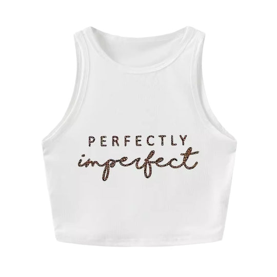 Damen Crop-Top mit auffälligem Schriftzug und körpernahem Schnitt R&B