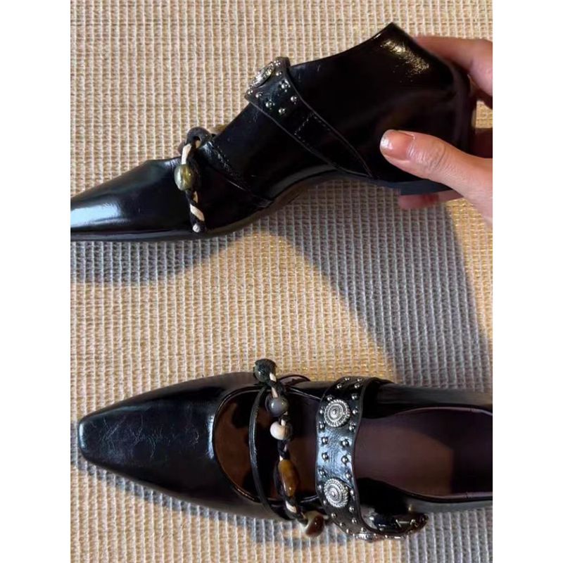Damen elegante Slipper mit dekorativem Riemchendesign R&B