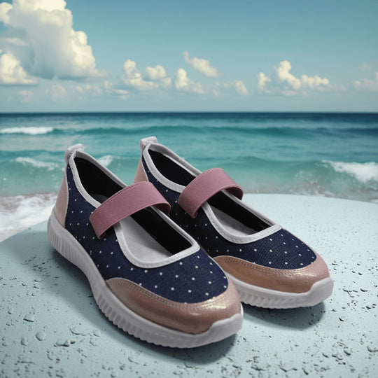 Damen Sportliche Freizeit-Schuhe mit elastischem Riemen R&B