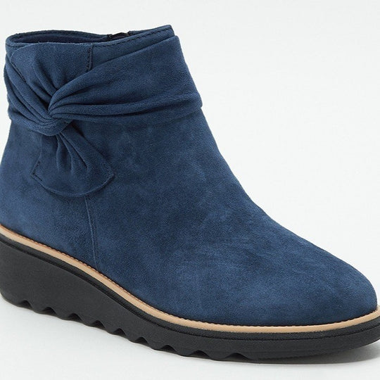 Damen Wedge-Stiefeletten mit geschmackvollem Falten-Design und rutschfester Sohle R&B