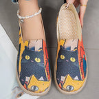 Damen Modische Slip-On Sneaker mit buntem Muster