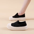 Damen modische Slip-On Sneakers mit elastischem X-Design und rutschfester Sohle R&B