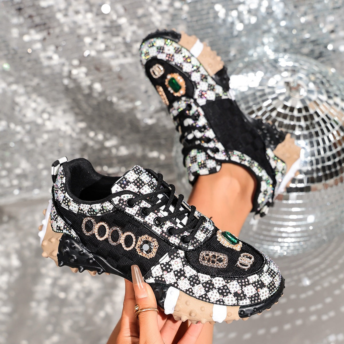 Damen Elegante Strass-Sneaker R&B