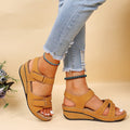 Damen Wedge-Sandalen mit anatomisch geformtem Fußbett und verstellbarem Riemen R&B