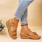 Damen Wedge-Sandalen mit anatomisch geformtem Fußbett und verstellbarem Riemen R&B