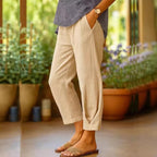 Damen Weite Leinenhose