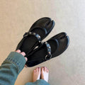 Damen Ballerinas mit dekorativen Nieten und komfortablem Riemchen