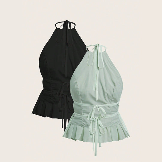 Damen Charmantes Schleifen-Top mit Rüschendetails R&B