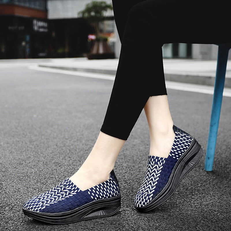 Damen Atmungsaktive Slip-On Sneakers mit flexiblem Obermaterial und dämpfender Sohle
