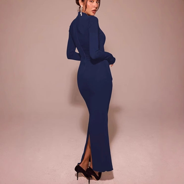 Damen Elegantes und figurbetontes Langarmkleid mit modernem Design R&B