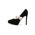 Damen elegante Stiletto-Pumps mit dekorativem Schleifenakzent R&B