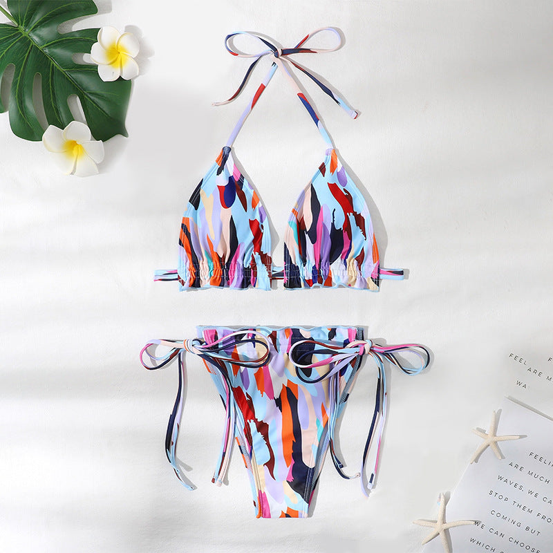 Damen bunter Triangel-Bikini R&B