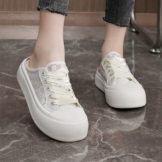 Damen Slip-On Sneakers im modernen Design mit transparentem Obermaterial und bequemer Sohle R&B