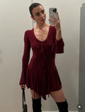 Damen Bluse mit eleganter Rüschendekoration und tiefem V-Ausschnitt EB