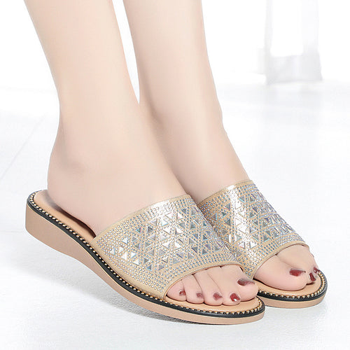Damen Glitzernde Riemchen-Sandaletten mit bequemem Fußbett und eleganten Schmuckdetails R&B