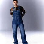 Herren Latzhose Jeans mit weitem Schnitt