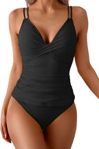 Damen Einteiler Badeanzug mit elegantem Wickel-Design und femininem Schnitt R&B