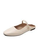 Damen elegante Slingback-Pantoletten aus hochwertigem Leder mit modischem Riemen R&B