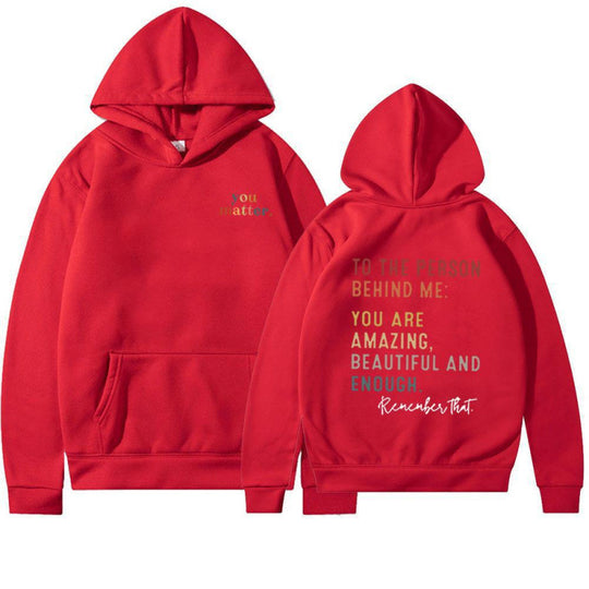 Damen Kapuzenpullover mit motivierendem Schriftzug R&B