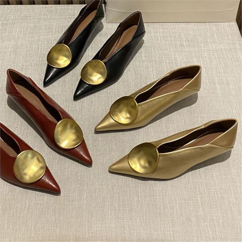 Damen spitze Ballerinas mit dekorativem Metallic-Detail R&B