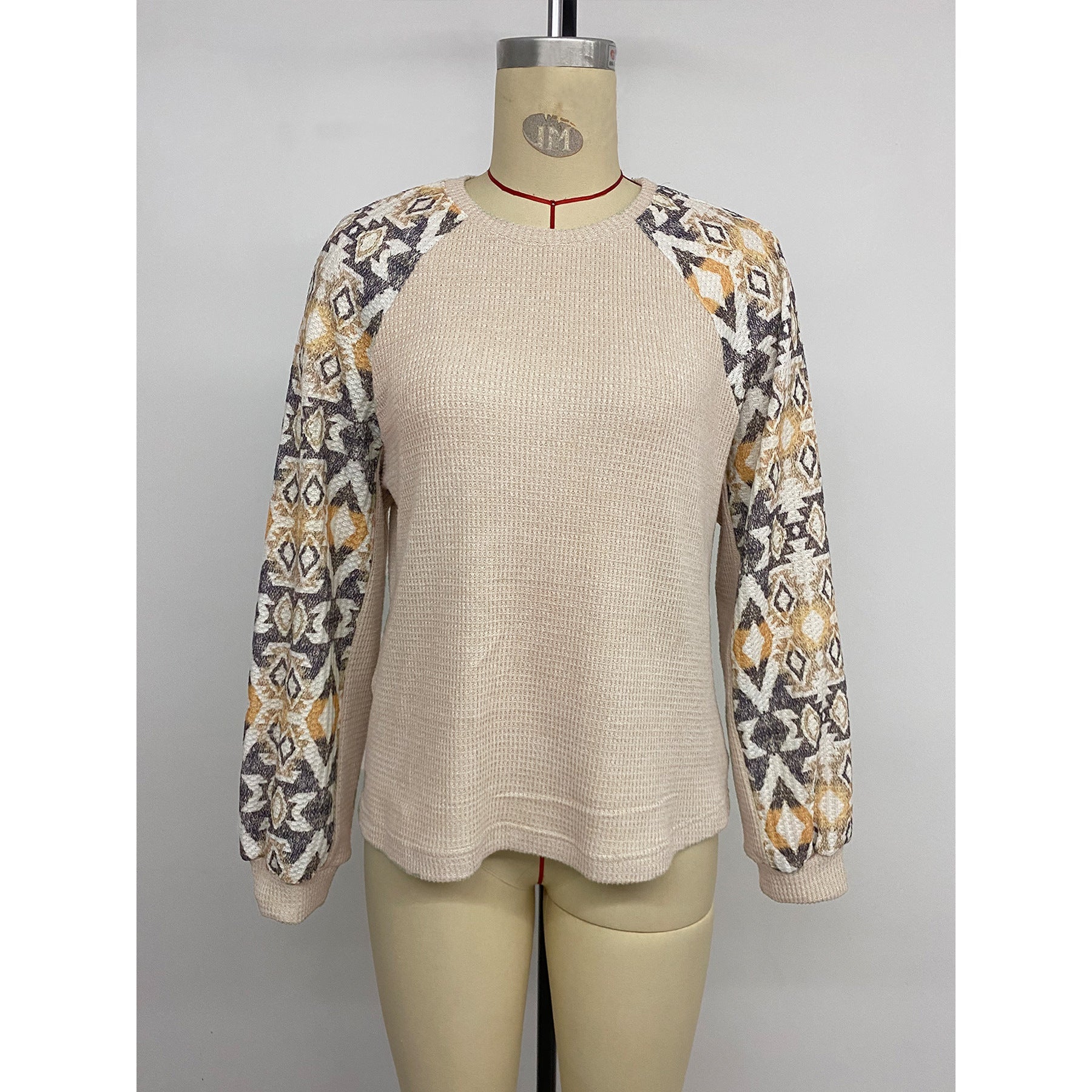 Damen Strickpullover mit modernen Raglanärmeln und floralem Muster R&B