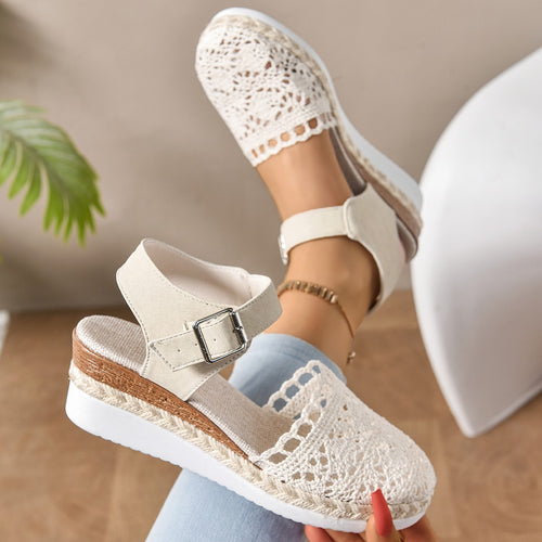 Damen Keilsandaletten mit strapazierfähigem Riemendesign und atmungsaktivem Obermaterial R&B