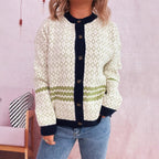 Damen Strickjacke mit vielseitigem Muster und eleganten Knopfdetails R&B