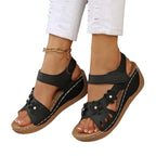 Damen Wedge-Sandalen mit floralem Design R&B