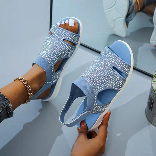 Damen Sandalen mit glitzernden Strassdetails R&B