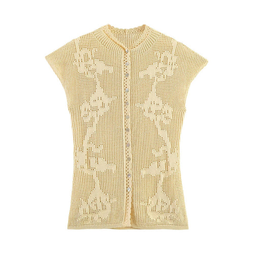Damen elegante Strickbluse mit filigranem Muster R&B