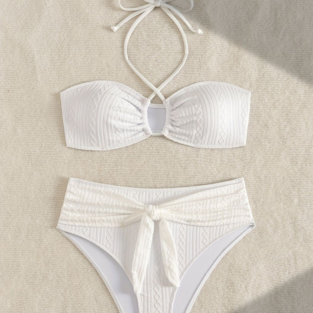 Damen Zweiteiler Bikinis mit Hochgeschnittenem Bund R&B