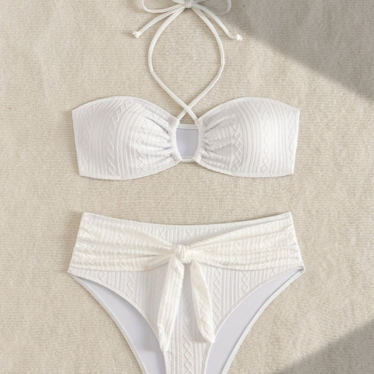 Damen Zweiteiler Bikinis mit Hochgeschnittenem Bund R&B