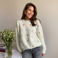 Damen Verspielter Pullover mit floralen Stickereien R&B