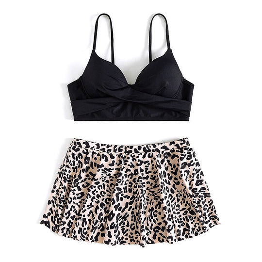 Damen sportlicher Skort mit trendigem Leo-Muster R&B