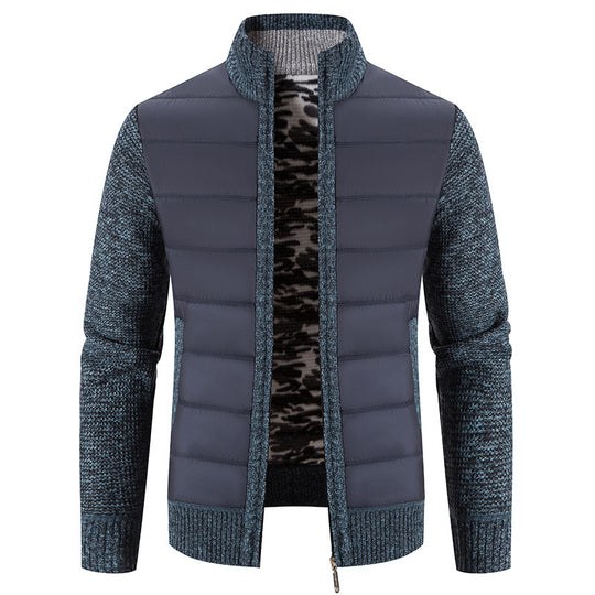 Herren gesteppte Jacke mit modischem Strickarm R&B