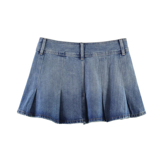 Damen Jeansrock mit plissiertem Design und praktischen Taschen R&B