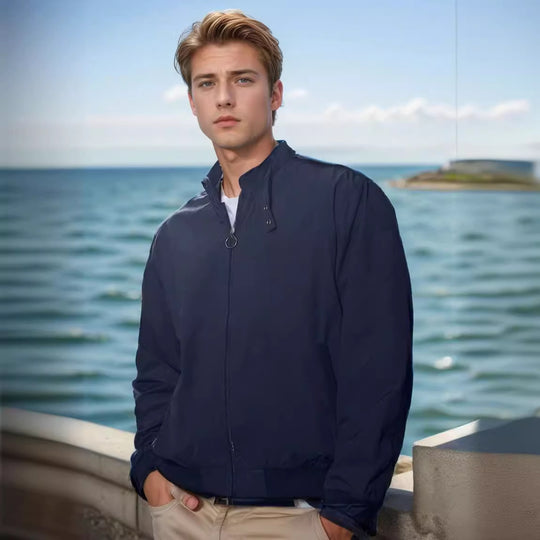 Herren leichte und funktionale Übergangsjacke mit hochschließendem Kragen R&B
