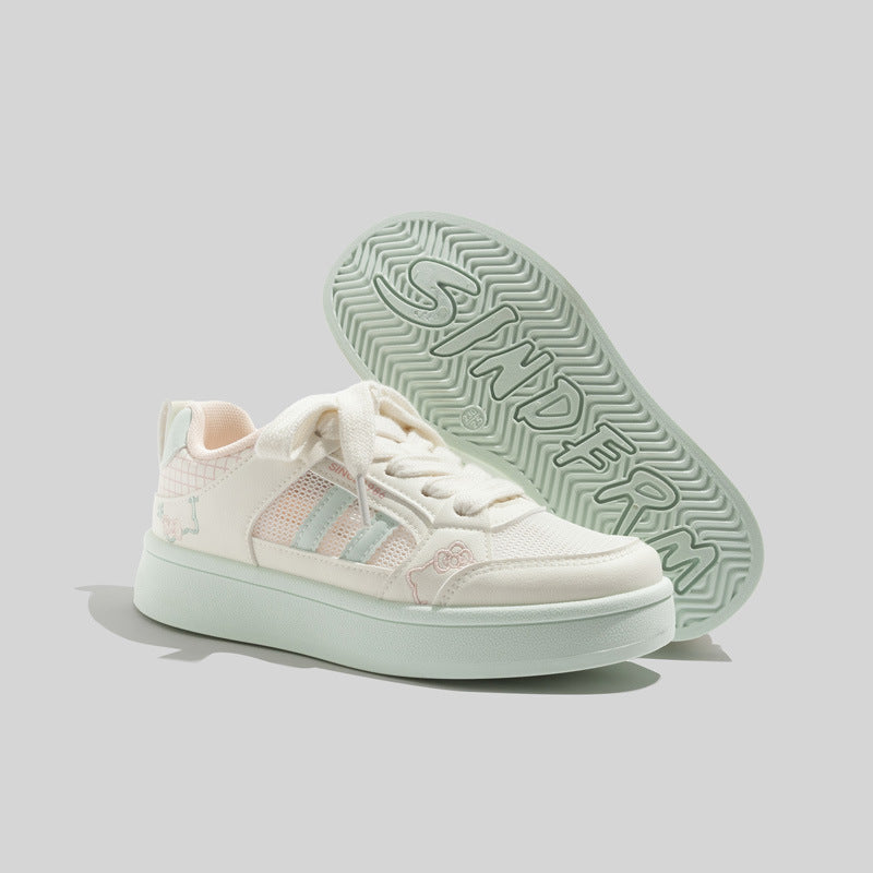 Damen Sportliche Sneakers mit niedlichem Tierdesign und atmungsaktiven Mesh-Einsätzen