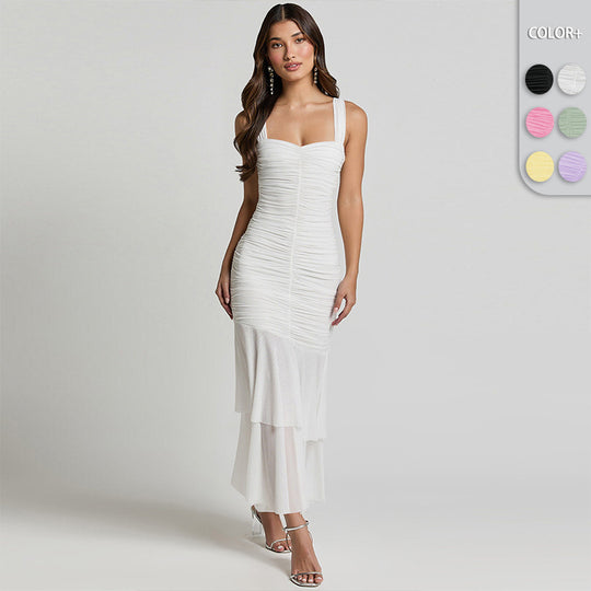 Damen Elegantes und figurbetontes Abendkleid mit Rüschendetails R&B