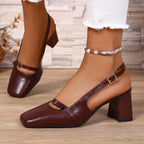 Damen Slingback-Pumps mit komfortablem Blockabsatz R&B
