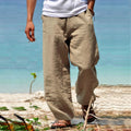 Herren nan lockere Leinenhose mit weitem Bein und elastischem Bund R&B