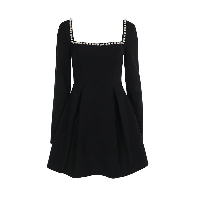 Damen Cocktailkleid mit Quadrat-Ausschnitt und eleganten Perlendetails R&B