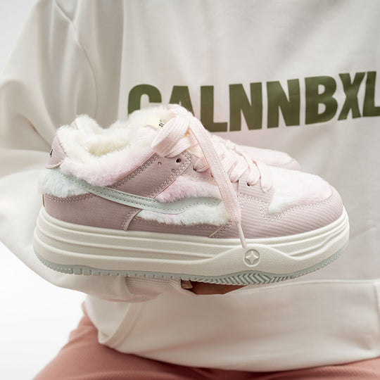 Damen Plattform Sneakers mit flauschiger Innensohle R&B